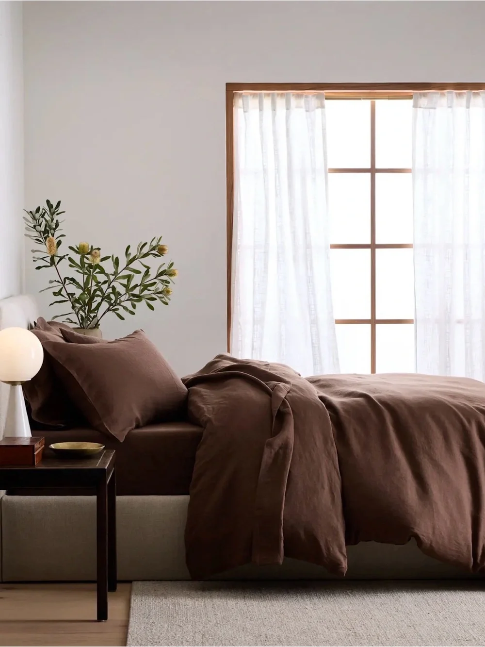 Quince NWOT European Linen Duvet Cover in Espresso King/Cal King 1108